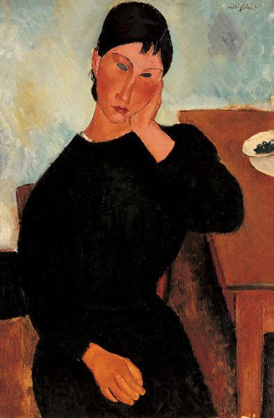 Amedeo Modigliani Elvira Resting at a Table Norge oil painting art
